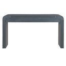 TREXM Rustic Console Table with Fluted Drawer Front, Entryway Table with Curved Corners & Thick Legs, Sturdy Sofa Table for Hallway & Living Room (Dark Navy)