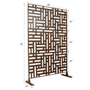 Outdoor & Indoor Privacy Screen Metal Privacy Screen 76' H×48' W, Freestanding Decorative Privacy Screen Brown Steel