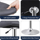Set Of 4 Adjustable Swivel Barstools In Grey PU Leather