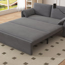 63-inch large folding sofa bed velvet multifunctional double sofa bed, three modes switch, suitable for sitting, lying and sleeping, suitable for living room, bedroom, apartment, office,gray