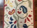 Indian Kilim Flatweave Rug 3x5, Abstract, Beige and Multicolor Flowers, Handmade