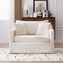 Farmhouse Accent Chair With 2 Bolster Pillows