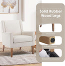 Beige Wingback Chairs With Wood Legs For Living Room