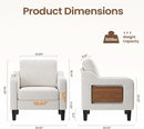 Beige Upholstered Accent Chair Foldable Table Home