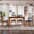 Mid-century Modern 47 inch Dining Table, Space-Saving Dinette for Home, Kitchen, Apartment, Rubberwood Legs