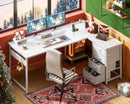 L Shaped Desk 61 Inch With USB Ports For Home Office