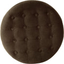 Brown Velvet Upholstered Ottoman With Concealed Storage