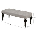 Ottoman Bench 4-thickened Roman Column Feet French Upholstered Bedside Bench For Bedroom Living Room Entryway