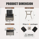 Outdoor Patio Wicker Rattan Swivel Rocking Chair Set