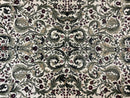 Oriental Rug 8x11, Floral Pattern, Ivory and Black
