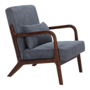 Mid-Century Modern Accent Chair, Arm Chair Living Room Chairs with Pillow Upholstered Reading Chair with Solid Wood Frame &  Living Room Bedroom Balcony (Antique Dark Grey)