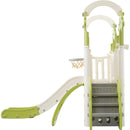8-1 Toddler Climber and Slide Set,Kids Slide for Toddlers Age 1+, Kids Playground Climber Freestanding Slide Playset with Basketball Hoop, Play Combination for Babies,Indoor& Outdoor