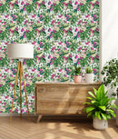 Voguish Pink Summer Flowers Wallpaper Smart