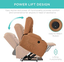 Cognac PU Leather Power Lift Recliner With Massage And Heat
