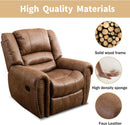 Leather Recliner Chairs Set 2 Nut Brown Manual Recliners