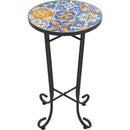 Patio Side Table,Colorful+Black