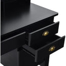 Matte Black Desk With Drawers And Hutch For Home Office
