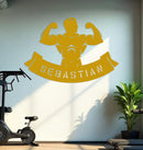 Body Builder Flexing Up Name Sign