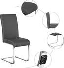 Gray High Back Leather Dining Chairs Set Of 2 For Kitchen