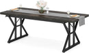 Farmhouse Dining Table 70.8 Inch Heavy Duty Metal Legs
