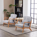 Mid-Century Modern Accent Chair, Arm Chair Living Room Chairs with Pillow Upholstered Reading Chair with Solid Wood Frame &  Living Room Bedroom Balcony (Antique Dark Grey)