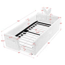 Cute Rabbit Ear Upholstered Platform Bed Frame With Safety Rail