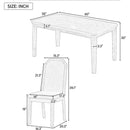 7-Piece Farmhouse Dining Set Classic Rustic Table and 6 high-back design Chairs for Dining Room, Kitchen (Brown+Gray)