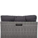 Elegant Patio Furniture Set Outdoor Daybed Rattan Sectional with Cushions and Center Table, Grey, Iron + Rattan