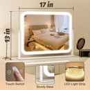 Vanity Mirror With Lights 17x13 Inches White Dimmable