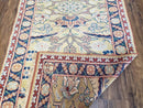Hallway Runner Rug, Kitchen Runner, Sultanabad Hand Knotted Rug, Farmhouse Rug, 1950s Rug, Mahal Rug, Turkish Rug, Long Runner, Yellow