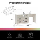 Valencia - 3 Drawer Dresser And Desk - Taupe