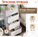 4 Drawer White Dresser For Bedroom Storage Tower Unit