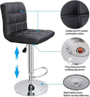 Set of 4 Adjustable Swivel PU Leather Bar Stools Modern