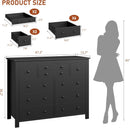 Ten Drawer Premium Hardwood Dresser Walnut Finishing