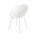 Modern Gable Dining Chair Set of 2 with Weather-Resistant Plastic in White