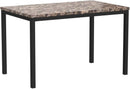 Black Metal Dining Table With Laminated Faux Marble Top