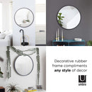 Round Rubber Wall Mirror 37 Inch Diameter With Protective Rubber Frame