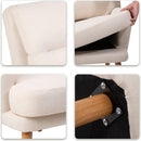 Accent Chair with Ottoman Set, Fabric Armchair with Wood Legs and Adjustable Backrest, Mid Century Modern Comfy Lounge Chair for Living Room, Bedroom, Reading Room and Study