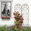 2 Pack Metal Garden Trellis 86.7' x 19.7' Rustproof Trellis for Climbing Plants Outdoor Flower Support Brown
