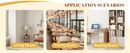 Table and chair set.71 * 35.4 inch rectangular dining table.Tempered Glass Tabletop,Golden 7-shaped Metal Table Legs.Paried With 8 Transparent Plastic Dining Chair with Gold Metal Legs.