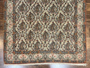 Persian Qum Rug 5x6, Cream Wool Hand Knotted Carpet, Repeated Boteh Paisely Design, Semi Antique Vintage Rug, Very Fine Weave 5 x 6 Rug