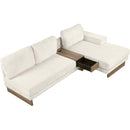 114" L-shaped Sofa Sectional Sofa with Two USB Ports and Two Power Sockets, a Storage Drawer and a Reversible Chaise Lounge for Living Room, Beige