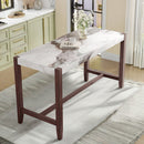 Counter Height Bar Table, 47.5 in Faux Marble Dining Table for Kitchen, Living Room, or Balcony