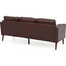 Small Sofa Couch 76.97 in . Brown 3 Seat Comfy Couches for Living Room, Mid Century Modern Couch with iron wood structure, Soft Cushion Sofa for Home/Office/Apartment