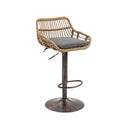 COOLMORE Modern Swivel Bar Stools Set of 2 Adjustable Counter Height Chairs with Footrest in Gray Linen