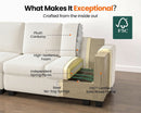 Full Size Corduroy Transformable Sofa Bed USBChargingPort