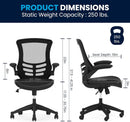 Kelista Mid-Back Ergonomic Office Chair With Adjustable Height, Black