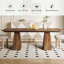 Brown Six Seater Rectangular Dining Table For Home Use