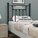 Victorian Twin Size Metal Bed Frame with Adjustable Headboard