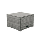 Patio Furniture Set Outdoor Daybed Rattan Sectional with Cushions and Center Table, Beige, Iron & Rattan, Multiple Sizes